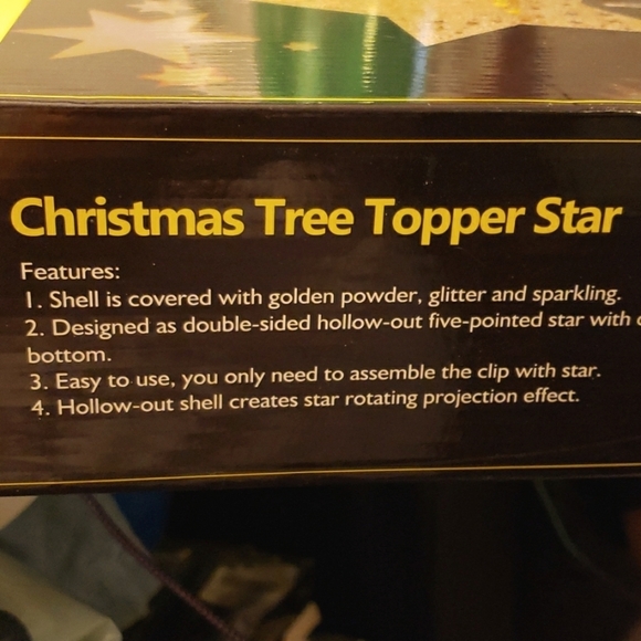 Yunlights Gold Star Rotating Projection Effect Christmas Tree Topper - Picture 8 of 8